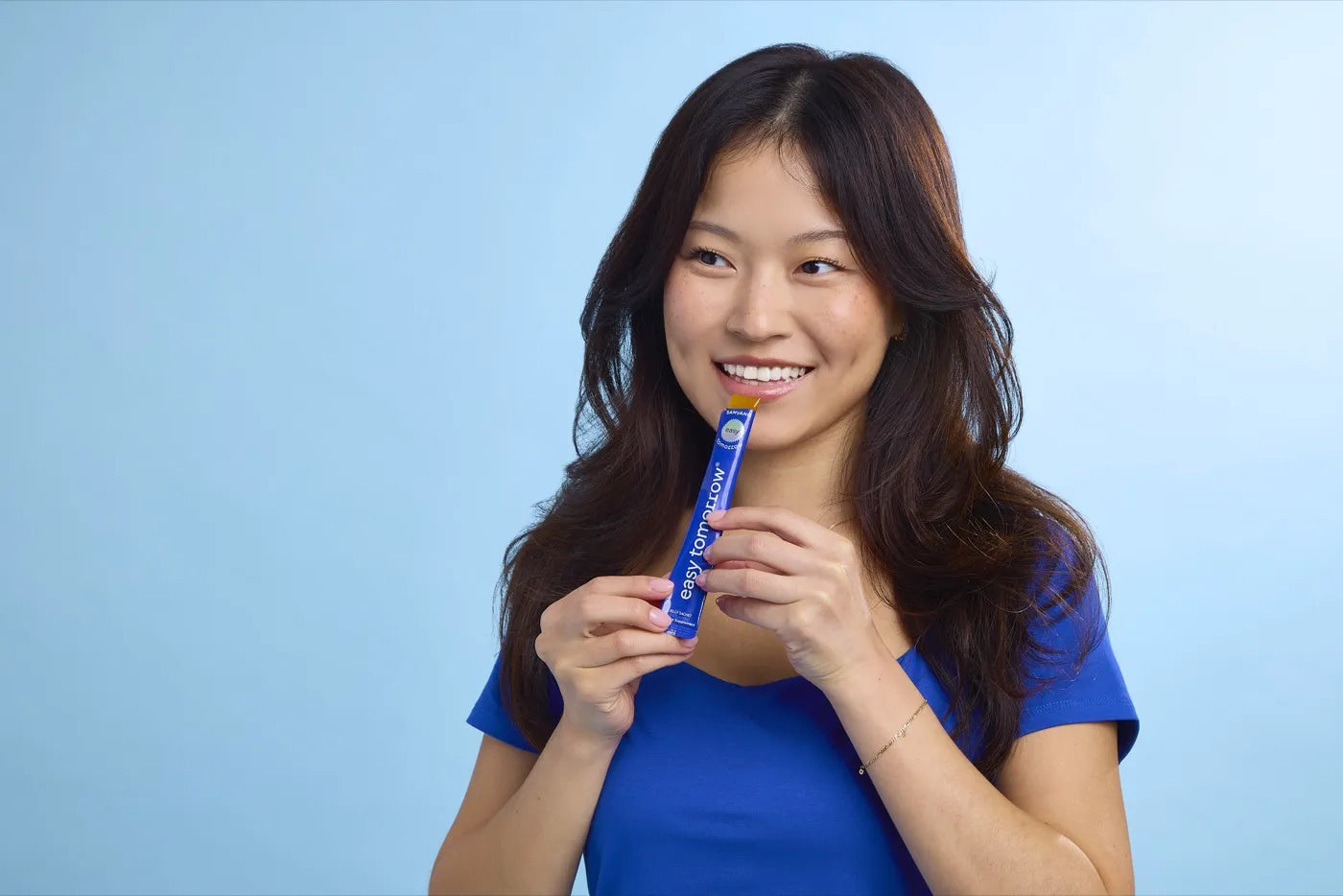 Eating an Easy Tomorrow jelly stick